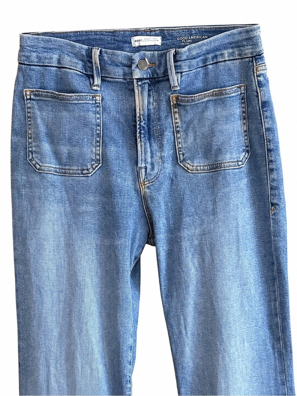 Good American Good Legs Flare Mid Rise Jeans Size 12/31 - Picture 3 of 11